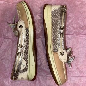 Sperry chestnut and Gold Top-Sliders